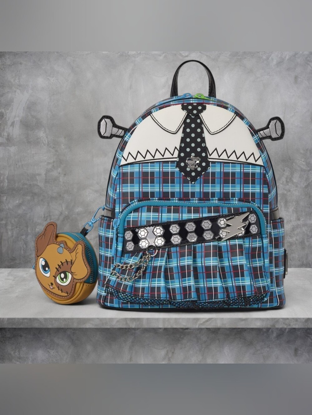 Loungefly x Monster High Frankie Cosplay Mini Backpack w/ Coin Bag 🧟‍♀️